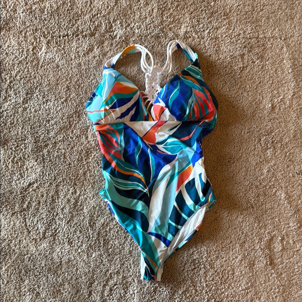 La Blanca Tropical Print Swimsuit NWOT